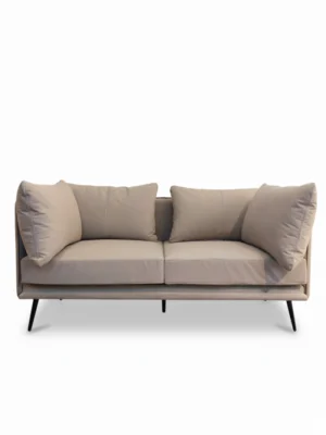 Luxurious Modern 2-Seater Sofa - Contemporary Living Room Couch with Metal Legs