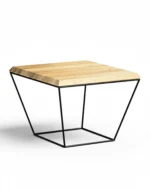 Modern Geometric Wood & Metal Coffee Table
