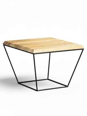 Modern Geometric Wood & Metal Coffee Table