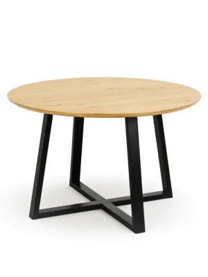 Modern Round Dining Table with Metal Legs