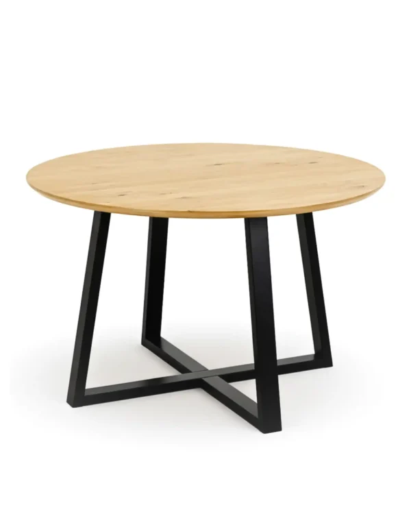 Modern Round Dining Table with Metal Legs