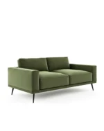 Modern Olive Green Fabric Sofa - 2-Seater