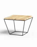 Modern Geometric Wood & Metal Coffee Table