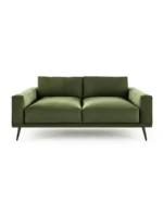 Modern Olive Green Fabric Sofa - 2-Seater