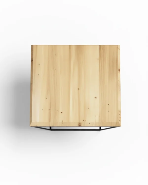Modern Geometric Wood & Metal Coffee Table