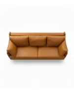 Luxurious Tan Leather Sofa | Modern 3-Seater Couch for Living Room