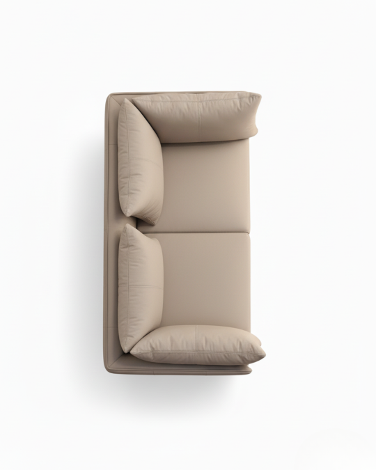 Luxurious Modern 2-Seater Sofa - Contemporary Living Room Couch with Metal Legs