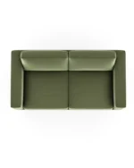 Modern Olive Green Fabric Sofa - 2-Seater