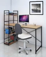 Multifunctional Desk with Bookshelf | Modern Computer Table for Home Office