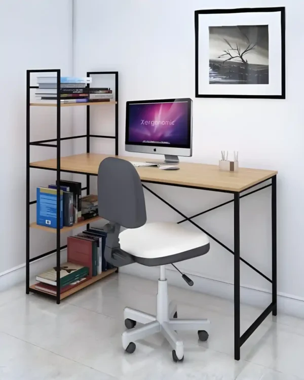 Multifunctional Desk with Bookshelf | Modern Computer Table for Home Office