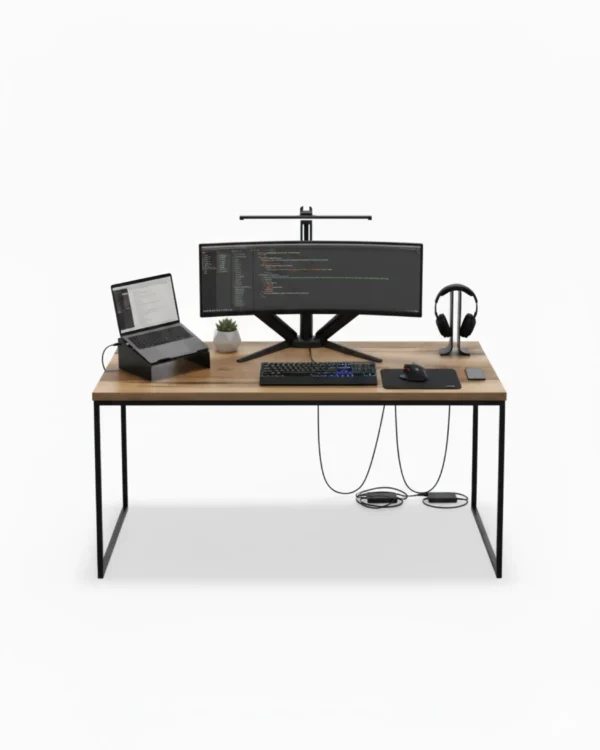 Modern Industrial Wood & Metal Desk