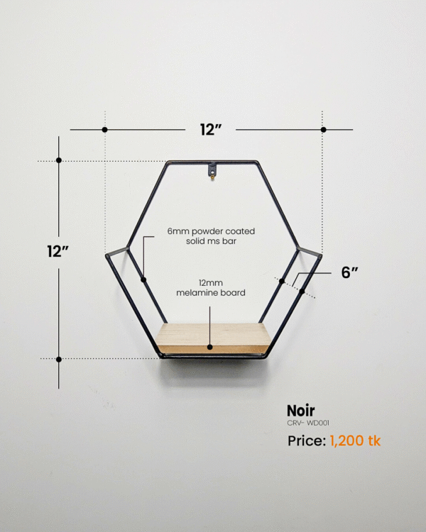 Noir Wall Decor Shelf- CRV- WD001