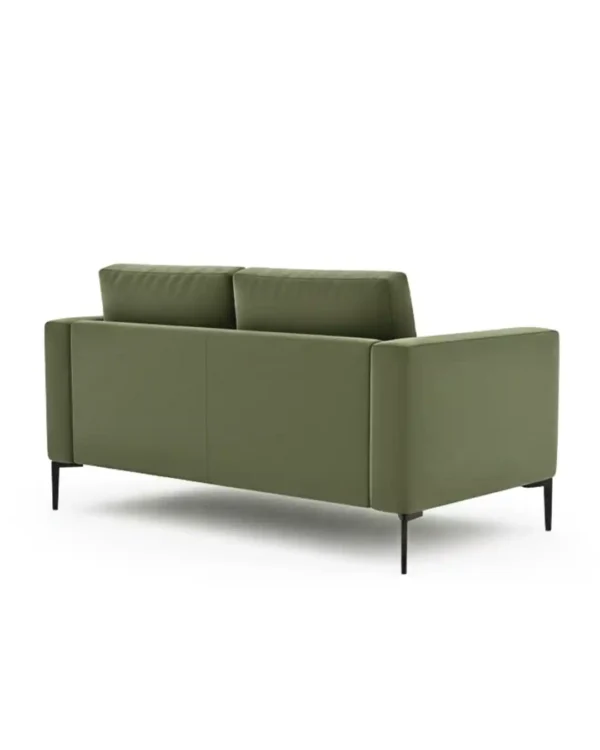 Modern Olive Green Fabric Sofa - 2-Seater