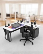 Modern Office Desk with Storage | Executive Workstation Table