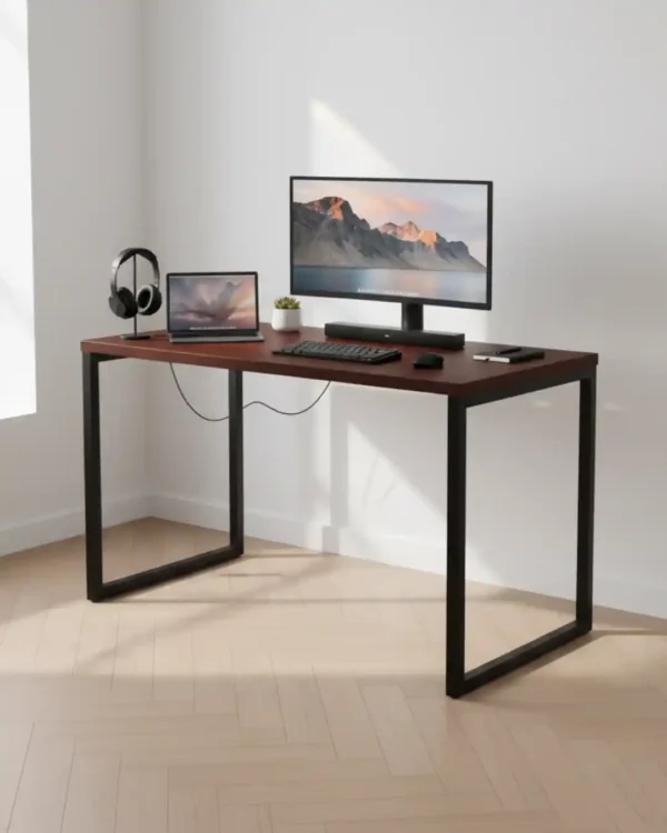 Modern Industrial Wood & Steel Office/Gaming Desk