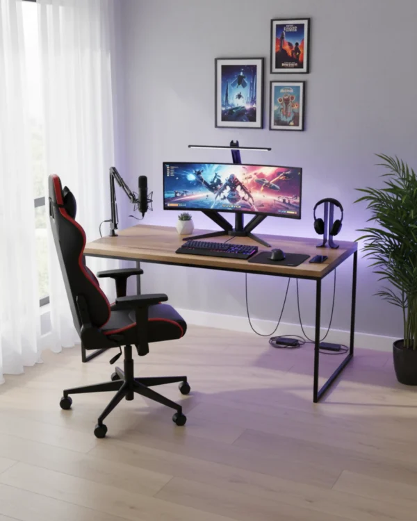 Modern Industrial Wood & Metal Desk