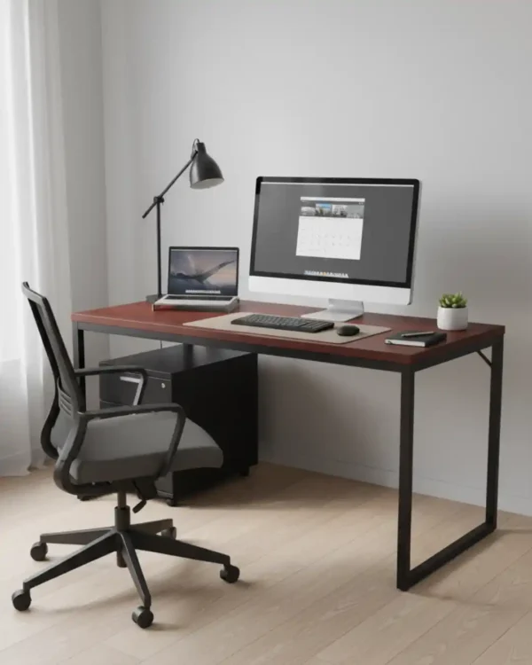 Modern Industrial Wood & Steel Office/Gaming Desk