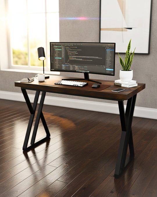 Industrial Style Desk with Z-Legs