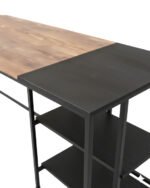 Modern Industrial Wood & Metal Office Desk with Shelves