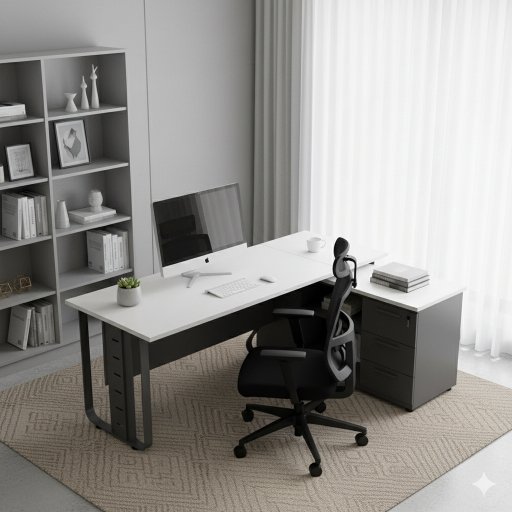 Modern Office Desk with Storage | Executive Workstation Table