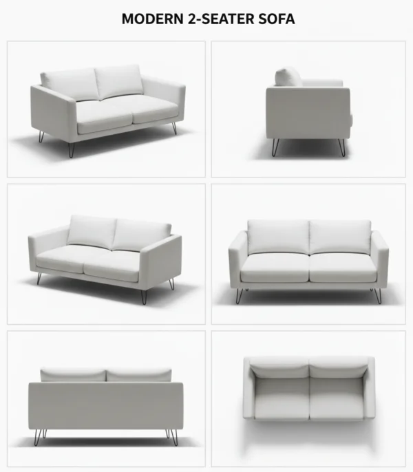 Modern Minimalist 2-Seater Sofa