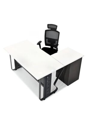 Modern Office Desk with Storage | Executive Workstation Table