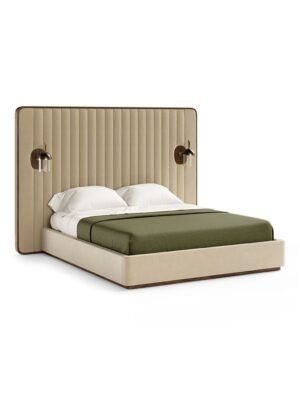 Hotel-Style Bed with Integrated Sconce Lighting | CRV-B007(K)