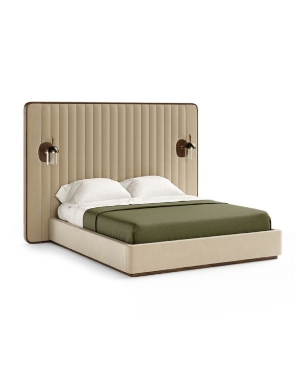 Hotel-Style Bed with Integrated Sconce Lighting | CRV-B007(K)