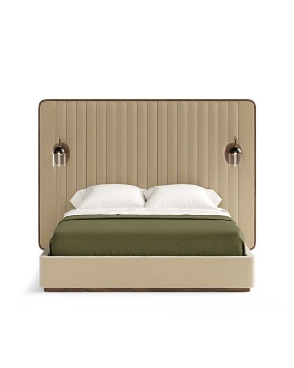 Hotel-Style Bed with Integrated Sconce Lighting | CRV-B007(K)