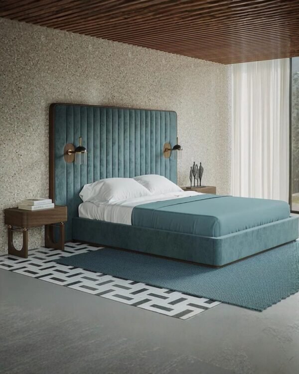 Hotel-Style Bed with Integrated Sconce Lighting | CRV-B007(K)