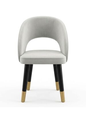 Modern Luxury Upholstered Dining Chair with Curved Back and Gold-Tipped Legs – Premium Velvet Finish