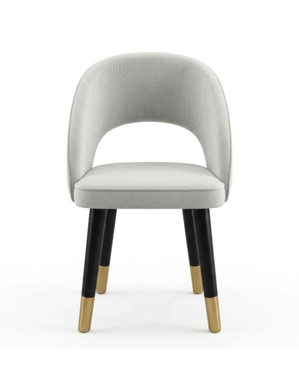 Modern Luxury Upholstered Dining Chair with Curved Back and Gold-Tipped Legs – Premium Velvet Finish