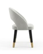 Modern Luxury Upholstered Dining Chair with Curved Back and Gold-Tipped Legs – Premium Velvet Finish