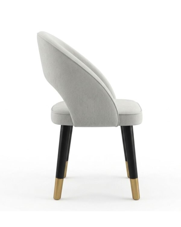 Modern Luxury Upholstered Dining Chair with Curved Back and Gold-Tipped Legs – Premium Velvet Finish