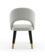 Modern Luxury Upholstered Dining Chair with Curved Back and Gold-Tipped Legs – Premium Velvet Finish