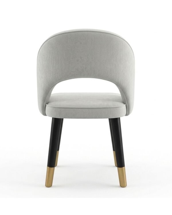 Modern Luxury Upholstered Dining Chair with Curved Back and Gold-Tipped Legs – Premium Velvet Finish