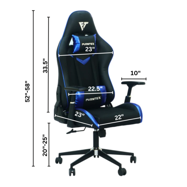 Gaming Chair with 4D Armrest (CRV-00G2) Glossy Blue