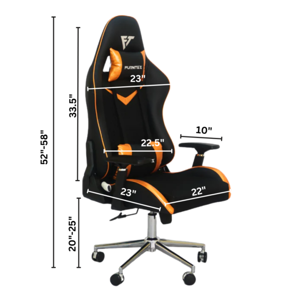 Gaming Chair with 4D Armrest (CRV-00G2) Glossy Orange