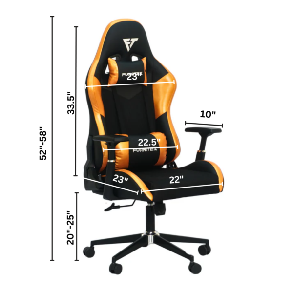 Gaming Chair with 4D Armrest (CRV-00G1) Glossy Orange