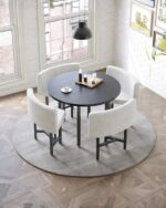 Compact Crescent Round Dining Table Set | CRV-DT010