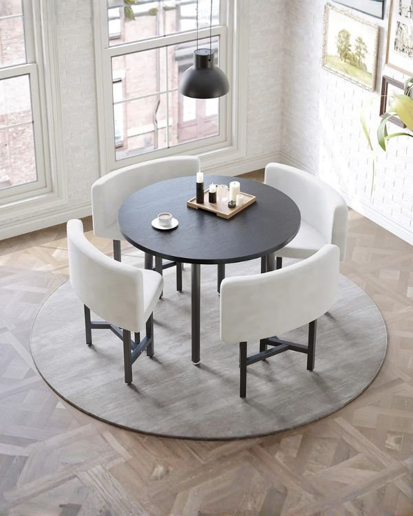 Compact Crescent Round Dining Table Set | CRV-DT010