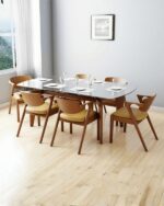 Crescent Dining Table Set With Glass Top | CRV-DT022