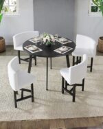 Compact Crescent Round Dining Table Set | CRV-DT010