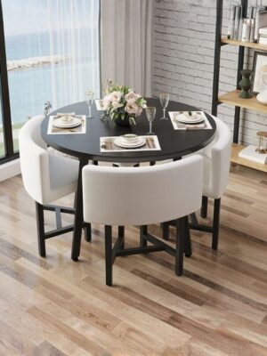 Compact Crescent Round Dining Table Set | CRV-DT010