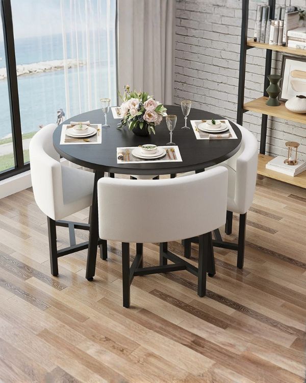 Compact Crescent Round Dining Table Set | CRV-DT010
