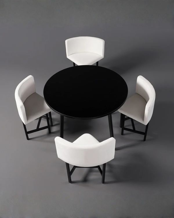 Compact Crescent Round Dining Table Set | CRV-DT010